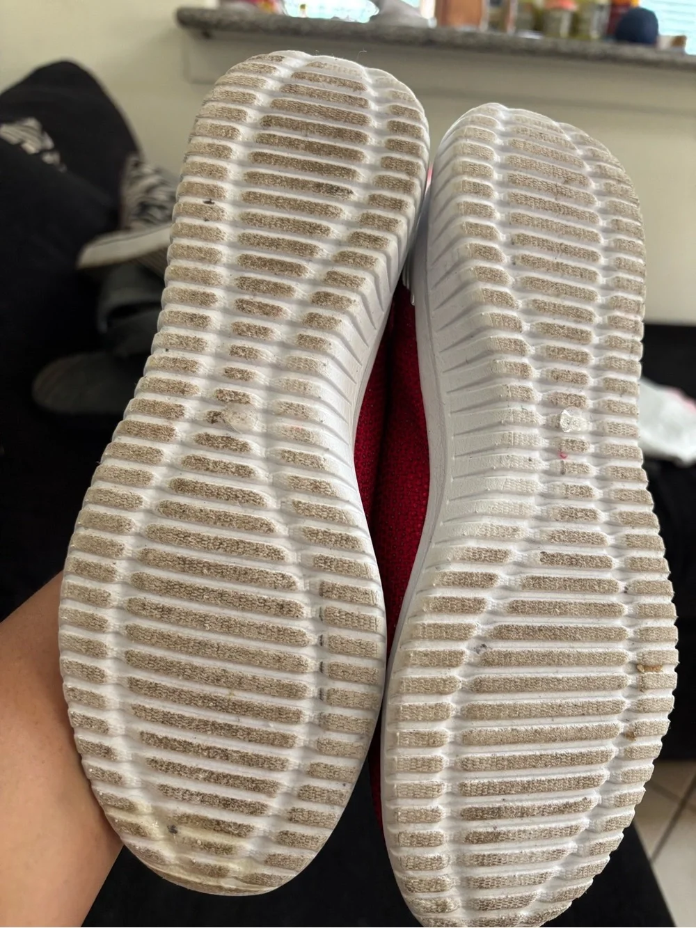 Nine West Red Slip-On Knit Sneakers with Crystal Detail